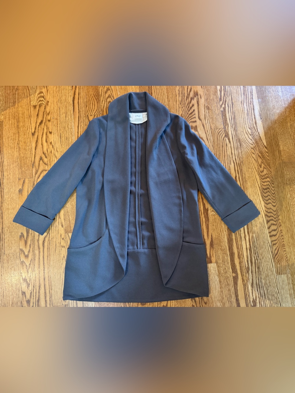 Wilfred Gray Open-Front Draped Blazer